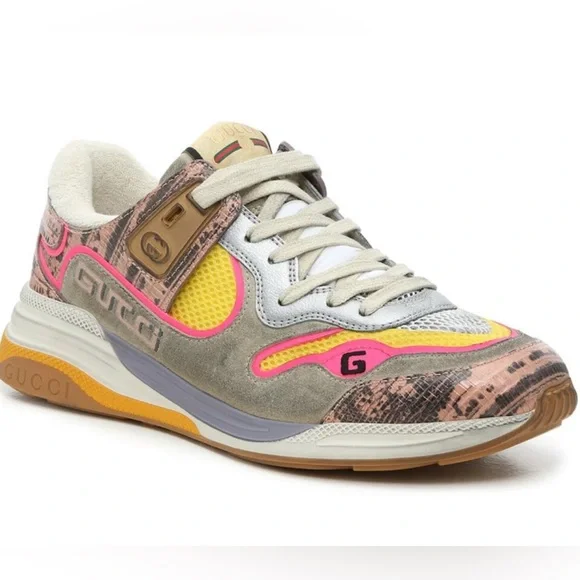 Gucci Shoes | NWT Gucci Women's Ultrapace Lizard Leather Sneakers - Box Included - Picture 2 of 11